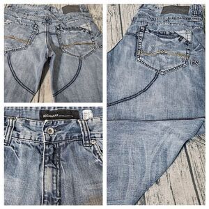 Vintage Rocawear Jeans Mens 38X31 Blue Straight Baggy Denim Skater Ska Metal USA